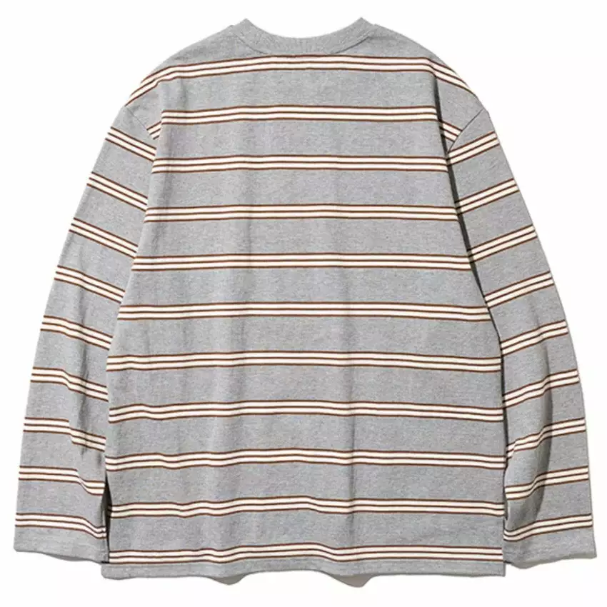 VINTAGE STRIPE L/S TEE Grey 4 VINTAGE STRIPE L/S TEE Grey - Image 2