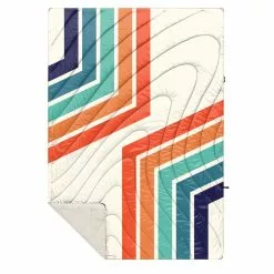 SHERPA PRINTED PUFFY BLANKET Retro Sunset