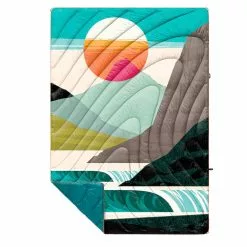 ORIGINAL PRINTED PUFFY BLANKET Salty Mountain Air Erik Abel