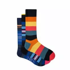 STIPE SOCKS THREE PACK Navy