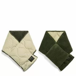 MILITARY REVERSIBLE DOWN SCARF Cream / Olive