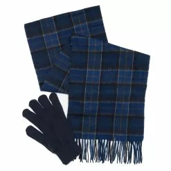 TARTAN SCARF / GLOVES GIFT SET Midnight
