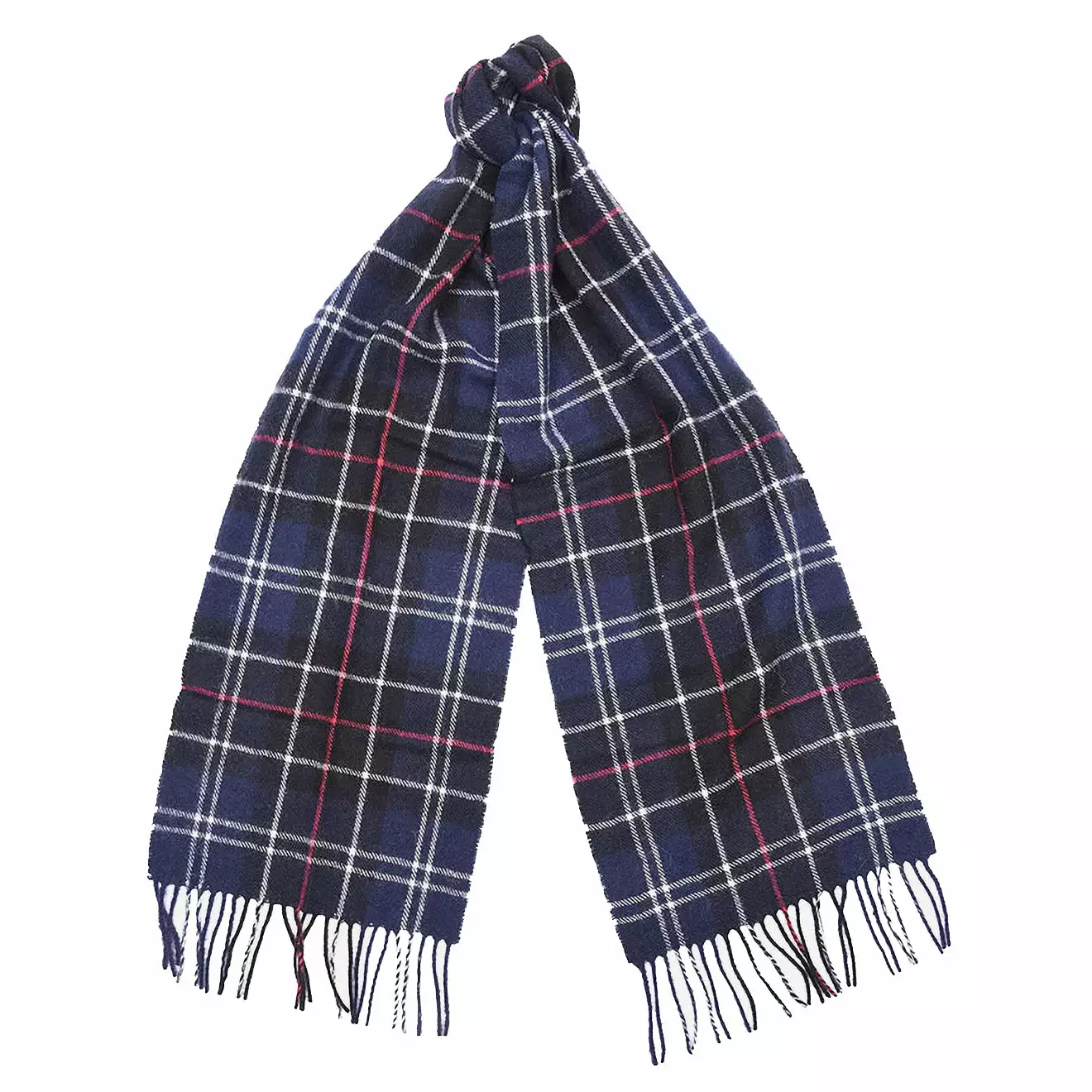 TARTAN LAMBSWOOL SCARF Navy / Red 3 TARTAN LAMBSWOOL SCARF Navy / Red