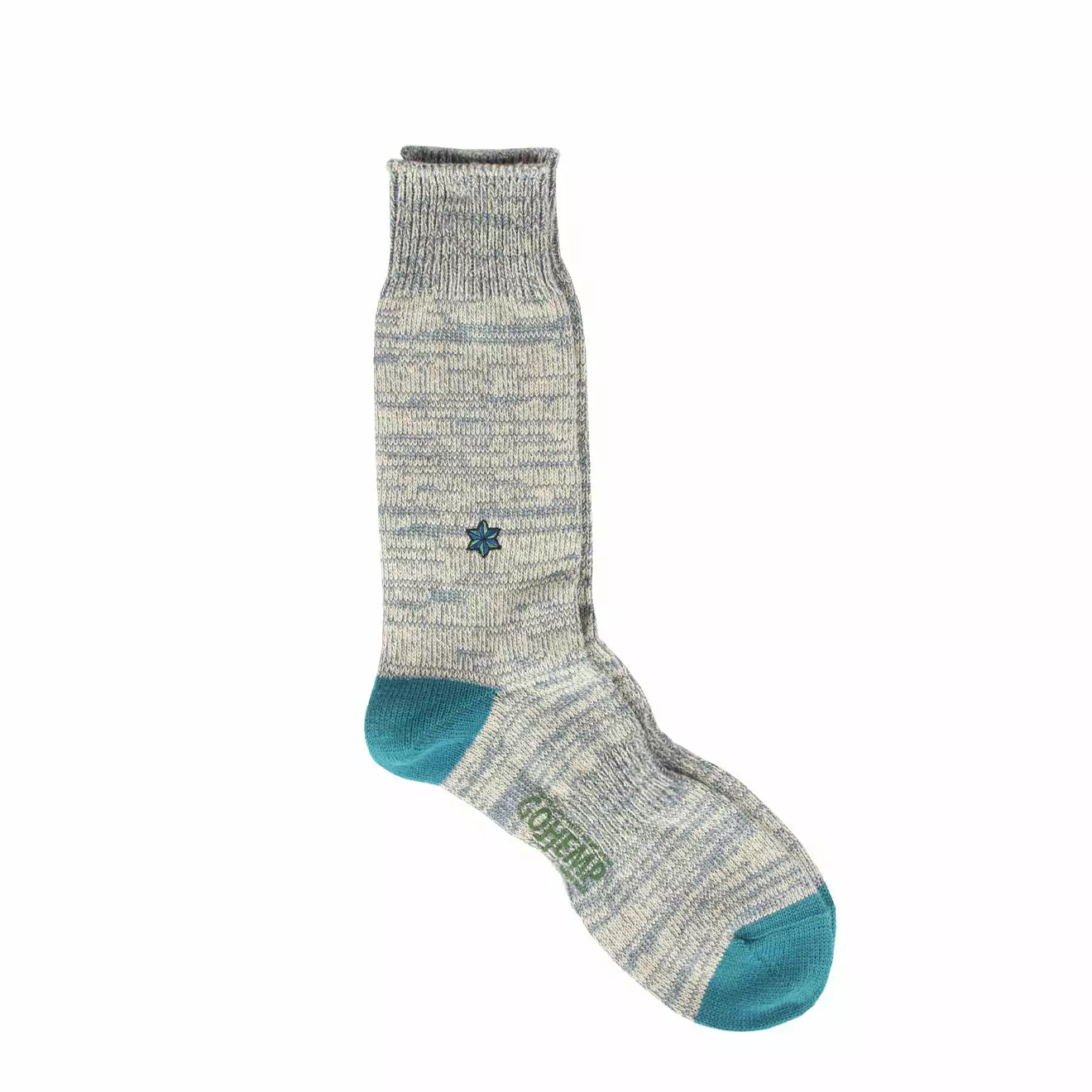 GOHEMP EMBROIDERY CREW SOCKS Blue 3 GOHEMP EMBROIDERY CREW SOCKS Blue