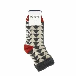 ROTOTO COMFY ROOM SOCKS Charcoal / Red