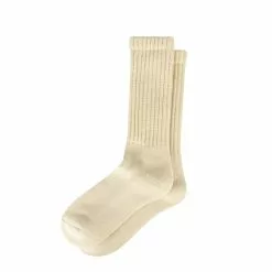 ROTOTO LOOSE PILE CREW SOCKS Raw Beige