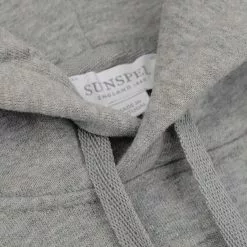 LOOPBACK OVERHEAD HOODY Grey Melange -clothing Sales Sunspel Loopback Overhead Hoody Grey Melange 2 1800x1800