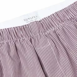 POPLIN BOXER SHORTS Port / White Bar Stripe -clothing Sales SunspelPoplinBoxerShortsPortWhiteBarStripe 2 1800x1800