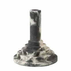 DISCO STICK CONCRETE CANDLE HOLDER Charcoal / White