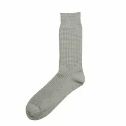 ROTOTO COTTON WAFFLE CREW SOCKS Medium Gray