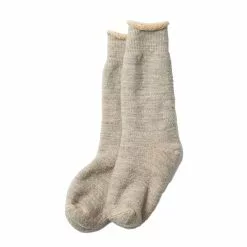 ROTOTO DOUBLE FACE CREW SOCKS Gray / Brown